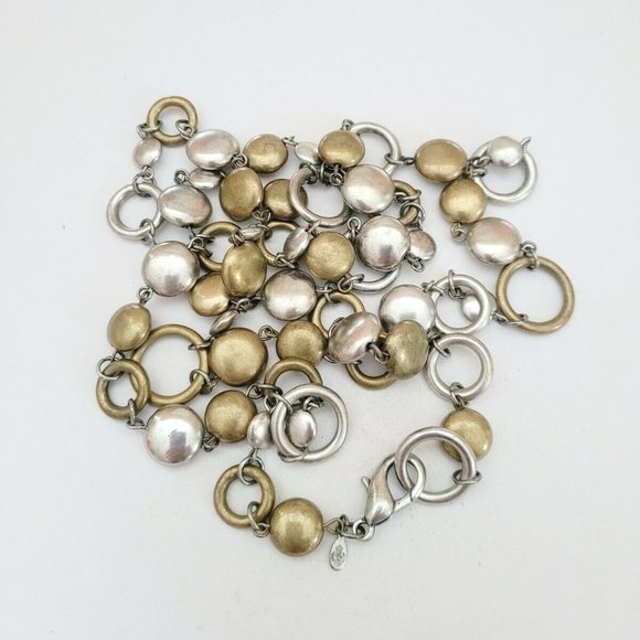 Premier Designs "Sense of Style" Necklace Silver & Gold Tones 40" Perfect 16420 - Picture 5 of 8